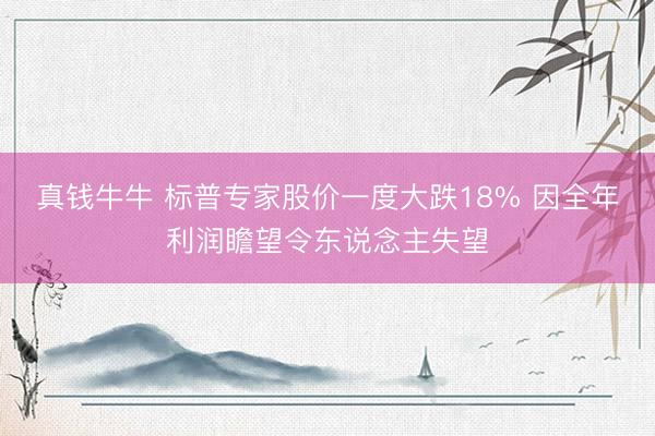 真钱牛牛 标普专家股价一度大跌18% 因全年利润瞻望令东说念主失望
