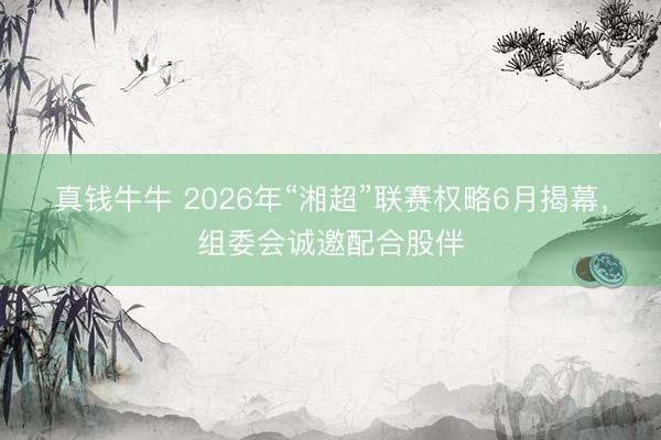 真钱牛牛 2026年“湘超”联赛权略6月揭幕,组委会诚邀配合股伴