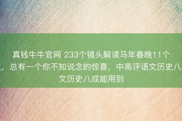 真钱牛牛官网 233个镜头解读马年春晚11个文化考点，总有一个你不知说念的惊喜，中高评语文历史八成能用到