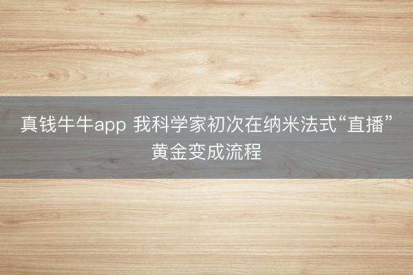 真钱牛牛app 我科学家初次在纳米法式“直播”黄金变成流程