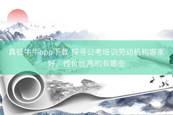 真钱牛牛app下载 探寻公考培训劳动机构哪家好，性价比高的有哪些