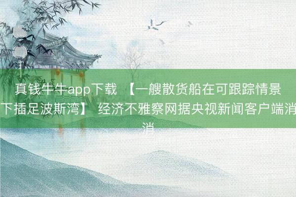 真钱牛牛app下载 【一艘散货船在可跟踪情景下插足波斯湾】 经济不雅察网据央视新闻客户端消