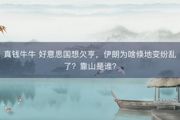 真钱牛牛 好意思国想欠亨，伊朗为啥倏地变纷乱了？靠山是谁？