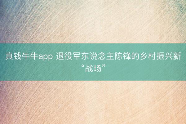 真钱牛牛app 退役军东说念主陈锋的乡村振兴新“战场”