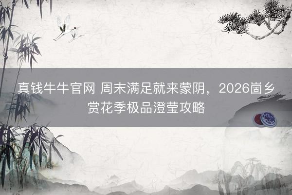 真钱牛牛官网 周末满足就来蒙阴，2026崮乡赏花季极品澄莹攻略