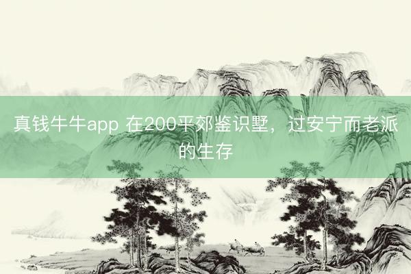 真钱牛牛app 在200平郊鉴识墅，过安宁而老派的生存