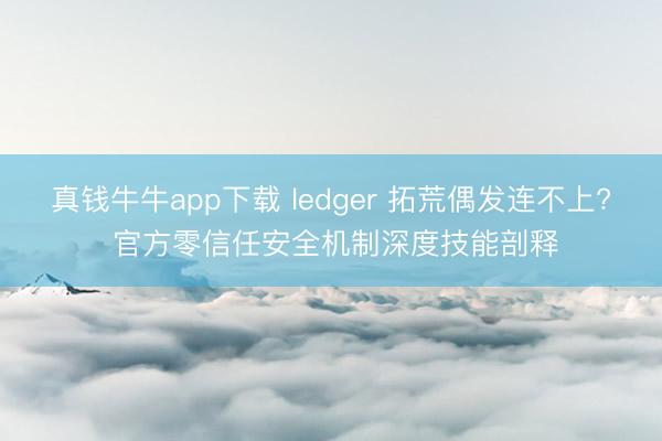 真钱牛牛app下载 ledger 拓荒偶发连不上? 官方零信任安全机制深度技能剖释