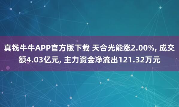 真钱牛牛APP官方版下载 天合光能涨2.00%, 成交额4.03亿元, 主力资金净流出121.32万元