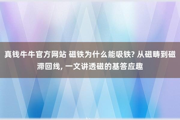 真钱牛牛官方网站 磁铁为什么能吸铁? 从磁畴到磁滞回线, 一文讲透磁的基答应趣