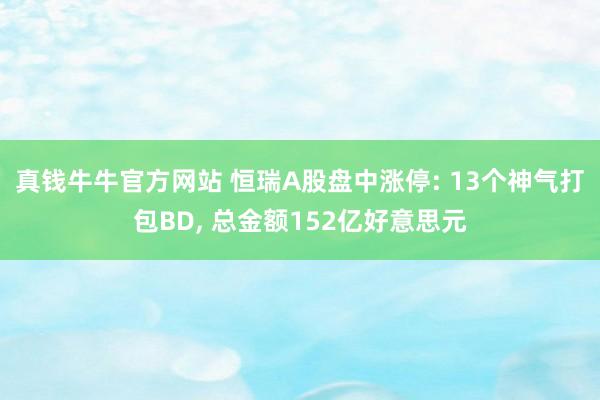 真钱牛牛官方网站 恒瑞A股盘中涨停: 13个神气打包BD, 总金额152亿好意思元