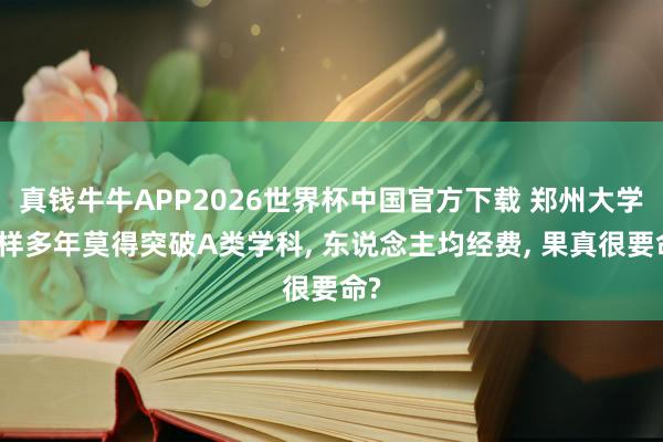 真钱牛牛APP2026世界杯中国官方下载 郑州大学这样多年莫得突破A类学科, 东说念主均经费, 果真很要命?