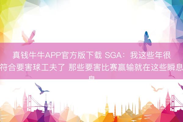 真钱牛牛APP官方版下载 SGA:我这些年很符合要害球工夫了 那些要害比赛赢输就在这些瞬息