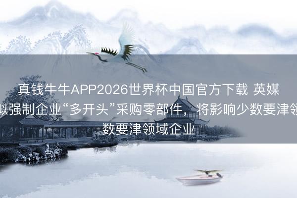 真钱牛牛APP2026世界杯中国官方下载 英媒:欧盟拟强制企业“多开头”采购零部件,将影响少数要津领域企业